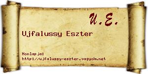 Ujfalussy Eszter névjegykártya